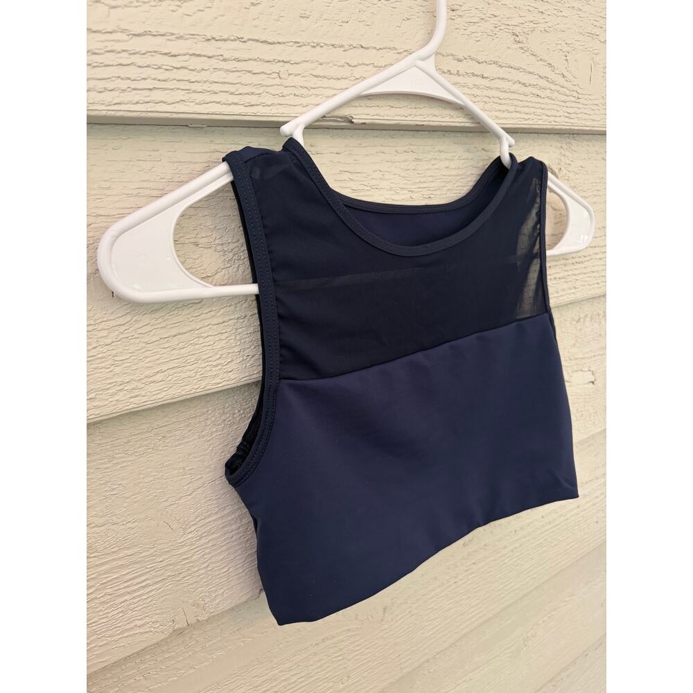 Dyi Navy Blue Mesh Panel Cropped Activewear Tank Top Size Small Nwt — image 3 of 7